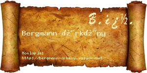 Bergmann Örkény névjegykártya
